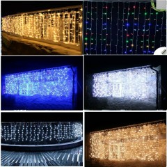 Instalatie perdea turturi brate egale 20m x0.5m flash interconectabile 4 culori