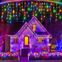 Instalatie turturi cu FLASH interconectabila 25 metri leduri  alb cald rece albastru multicolor