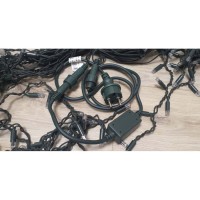 Instalatie perdea tip turturi FLASH fir gros negru LED foarte mare 23.5m interconectabile alb rece