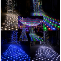 Instalatie Craciun Tip Plasa 3 m x 3 m, 360 LED-uri,  8 Jocuri de Lumini, Interconectabila, 4 culori