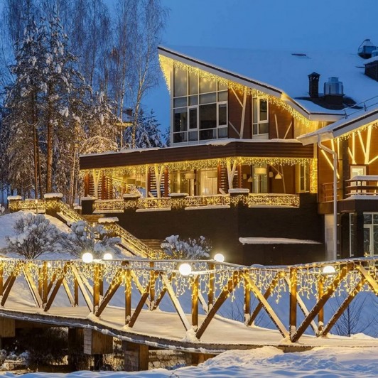 Instalatie PREMIUM turturi FLASH FIR FOARTE GROS alb cald interconectabile led mare Instalatie PREMIUM turturi FLASH FIR FOARTE GROS alb cald interconectabile led mare