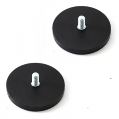 Suporti magnetici cauciucati montare proiector, Led Bar forta 20kg, diametru 66mm, surub M6