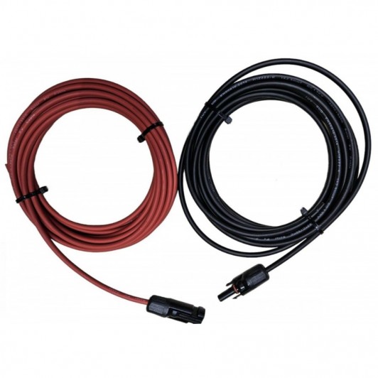 Set cabluri panou solar 2 x 5m rosu si negru 4mm, mufe MC4
