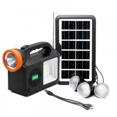 Kit panou solar cu 3 Becuri Radio Bluetooth  MP3 USB  lanterna LED acumulator