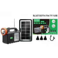 Kit panou solar cu 3 Becuri Radio Bluetooth  MP3 USB  lanterna LED acumulator
