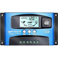 Controler solar 12V/24V, 100A, cu afisaj LCD si doua porturi USB