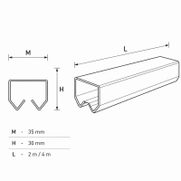 Sina pentru culisare 24 mm, bara de 2 m lungime Sina pentru culisare 24 mm, bara de 2 m lungime