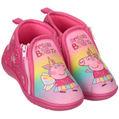 Papuci de interior cu scai pentru copii, model Peppa Pig