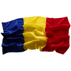 Steag drapel Romania, dimensiune 120 x 180 cm, vizibilitate fata verso buna