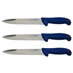 Set trei cutite de injunghiat  , Chef's Blade, otel inoxidabil, 32 cm, albastru