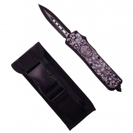 Briceag de vanatoare automat   Muertos Fiesta, 22 cm, negru, husa inclusa