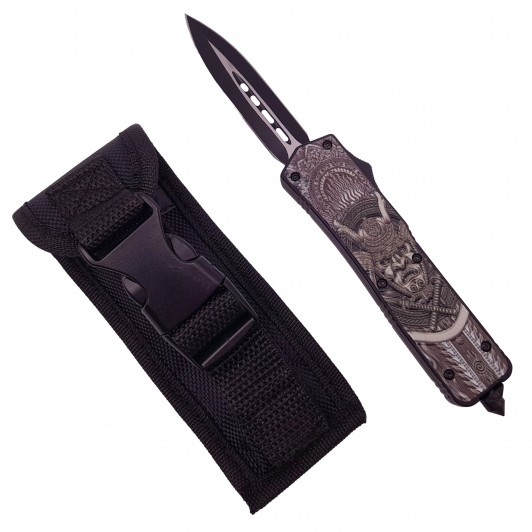 Briceag de vanatoare automat   Chinese Hannya, 22 cm, negru, husa inclusa