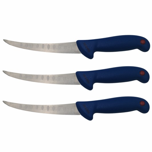 Set trei cutite de filetat  , Chef's Knife, otel inoxidabil, 30 cm, albastru