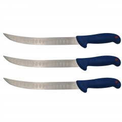 Set trei cutite de bucatar  , Chef's Knife, otel inoxidabil, 38 cm, albastru