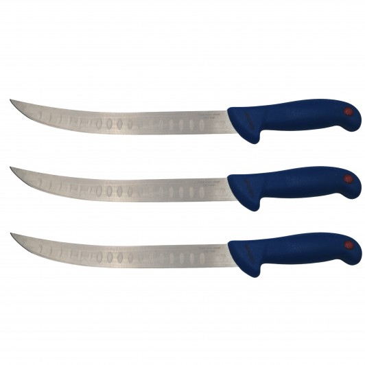 Set trei cutite de bucatar  , Chef's Knife, otel inoxidabil, 38 cm, albastru
