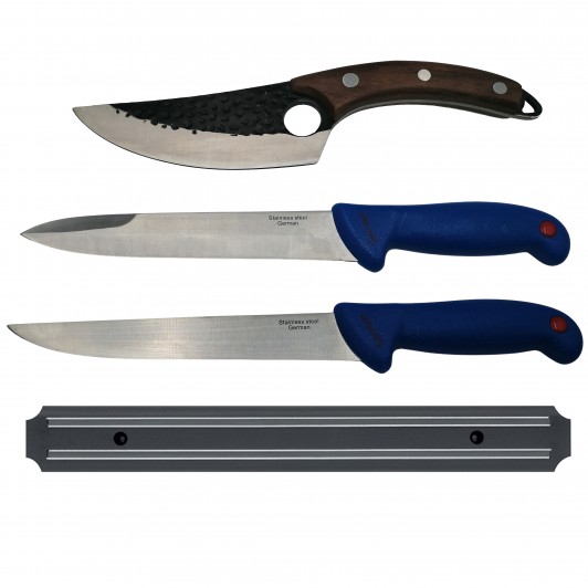 Set macelarie  , cutite bucatarie, injunghiat si suport magnetic, otel inoxidabil