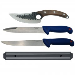 Set macelarie  , cutite bucatar, injunghiat si suport magnetic, otel inoxidabil