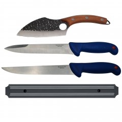 Set de macelarie , cutite bucatar, injunghiat si suport magnetic, otel inoxidabil