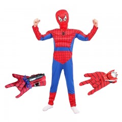 Set costum Ultimate Spiderman  pentru copii, 100% poliester, 110-120 cm, rosu, manusa ve