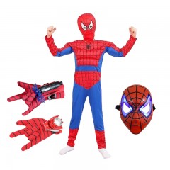Set costum Ultimate Spiderman  pentru copii, 100% poliester, 110-120 cm, manusa ventuze,