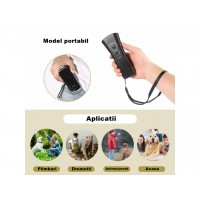 Aparat portabil cu ultrasunete impotriva cainilor agresivi, Bye Doggie, plastic, 13.5 c Aparat portabil cu ultrasunete impotriva cainilor agresivi, Bye Doggie, plastic, 13.5 c