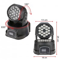Proiector LED color   , Light Maddness, jocuri de lumini, 70W, 18 surse lumina, negru
