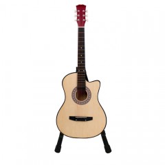 Chitara clasica  IdeallStore®,  95 cm, lemn, Cutaway, natur, stativ inclus