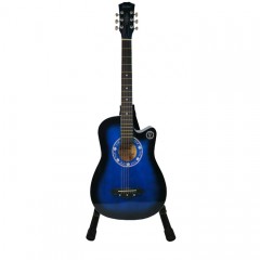 Chitara clasica  , 95 cm, lemn, Cutaway, albastru, stativ inclus