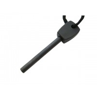 Amnar pentru camping , Ultimate Survival, otel inoxidabil, 10 cm, negru, fluier inclus