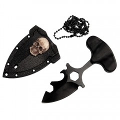 Cutit tactic de camping , Broken Death, 8 cm, negru, teaca inclusa