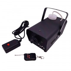 Masina de fum cu LED-uri   , Party Fiesta, 600 W, metalic, jocuri de lumini, negru, teleco
