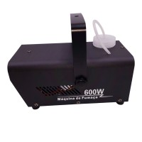 Masina de fum cu LED-uri   , Party Fiesta, 600 W, metalic, jocuri de lumini, negru, teleco