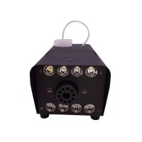 Masina de fum cu LED-uri   , Party Fiesta, 600 W, metalic, jocuri de lumini, negru, teleco
