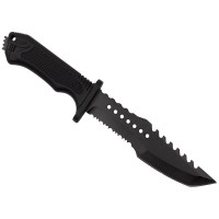 Cutit de vanatoare Survival Spirit, otel inoxidabil, amnar, 30.5 cm, negru, teaca incl Cutit de vanatoare Survival Spirit, otel inoxidabil, amnar, 30.5 cm, negru, teaca incl