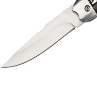 Briceag pescaresc automat   Fishy Situation, otel inoxidabil, 22.5 cm, maro, teaca inclu
