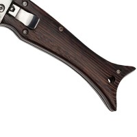 Briceag pescaresc automat   Fishy Situation, otel inoxidabil, 22.5 cm, maro, teaca inclu