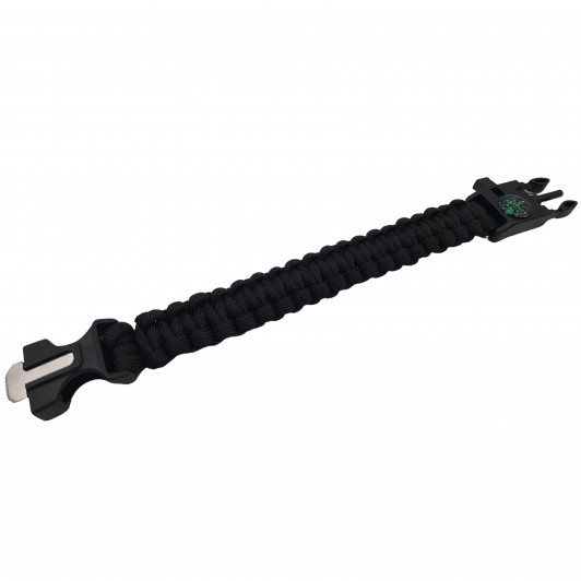 Bratara supravietuire , Military Surplus, paracord, 26 cm, negru