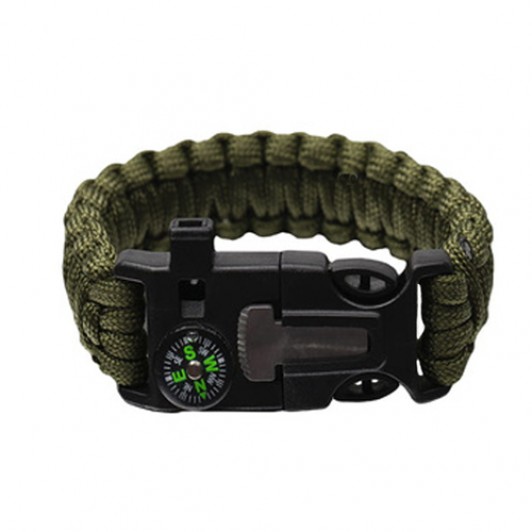 Bratara supravietuire , Military Surplus, paracord, 26 cm, verde