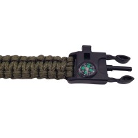 Bratara supravietuire , Military Surplus, paracord, 26 cm, verde