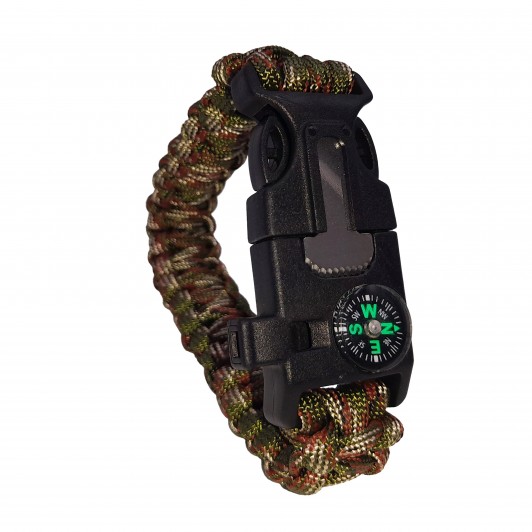 Bratara supravietuire , Military Surplus, paracord, 26 cm, camuflaj
