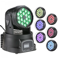 Moving head   , Party Energy, jocuri de lumini, 70W, 18 leduri, negru