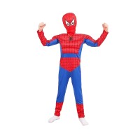 Set costum Ultimate Spiderman  pentru copii, 100% poliester, 3-5 ani, rosu si masca plas