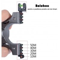Prastie cu laser , Sling King, plastic, 11.5 cm, cu boloboc, argintiu si 100 bile,7 mm Prastie cu laser , Sling King, plastic, 11.5 cm, cu boloboc, argintiu si 100 bile,7 mm