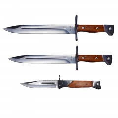 Set 3 cutite de vanatoare   , Ak Undercover, otel inoxidabil, maro, teaca inclusa