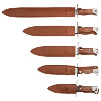 Set 5 cutite de vanatoare   , Ak Mission, otel inoxidabil, maro, teaca inclusa