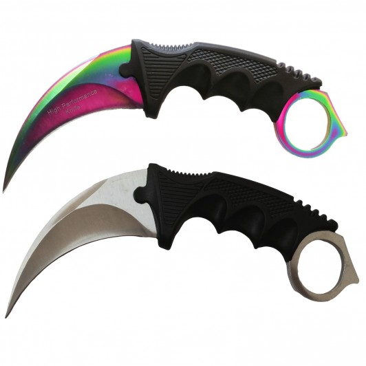 Set doua cutite karambit DEPOX®, Comando Specialist, otel inoxidabil, multicolor, 20 cm Set doua cutite karambit DEPOX®, Comando Specialist, otel inoxidabil, multicolor, 20 cm