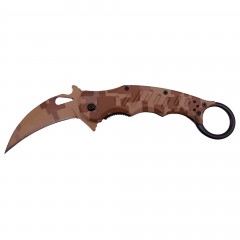 Briceag de vanatoare Desert Camo, model karambit, 20 cm, bej Briceag de vanatoare Desert Camo, model karambit, 20 cm, bej