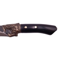 Cutit de vanatoare   Dragon Breath, otel inoxidabil, maner lemn, 33.5 cm, negru