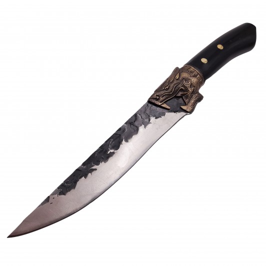 Cutit de bucatarie  , Dragon Breath, otel inoxidabil, maner lemn, 33 cm, negru