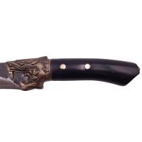 Cutit de bucatarie  , Dragon Breath, otel inoxidabil, maner lemn, 33 cm, negru